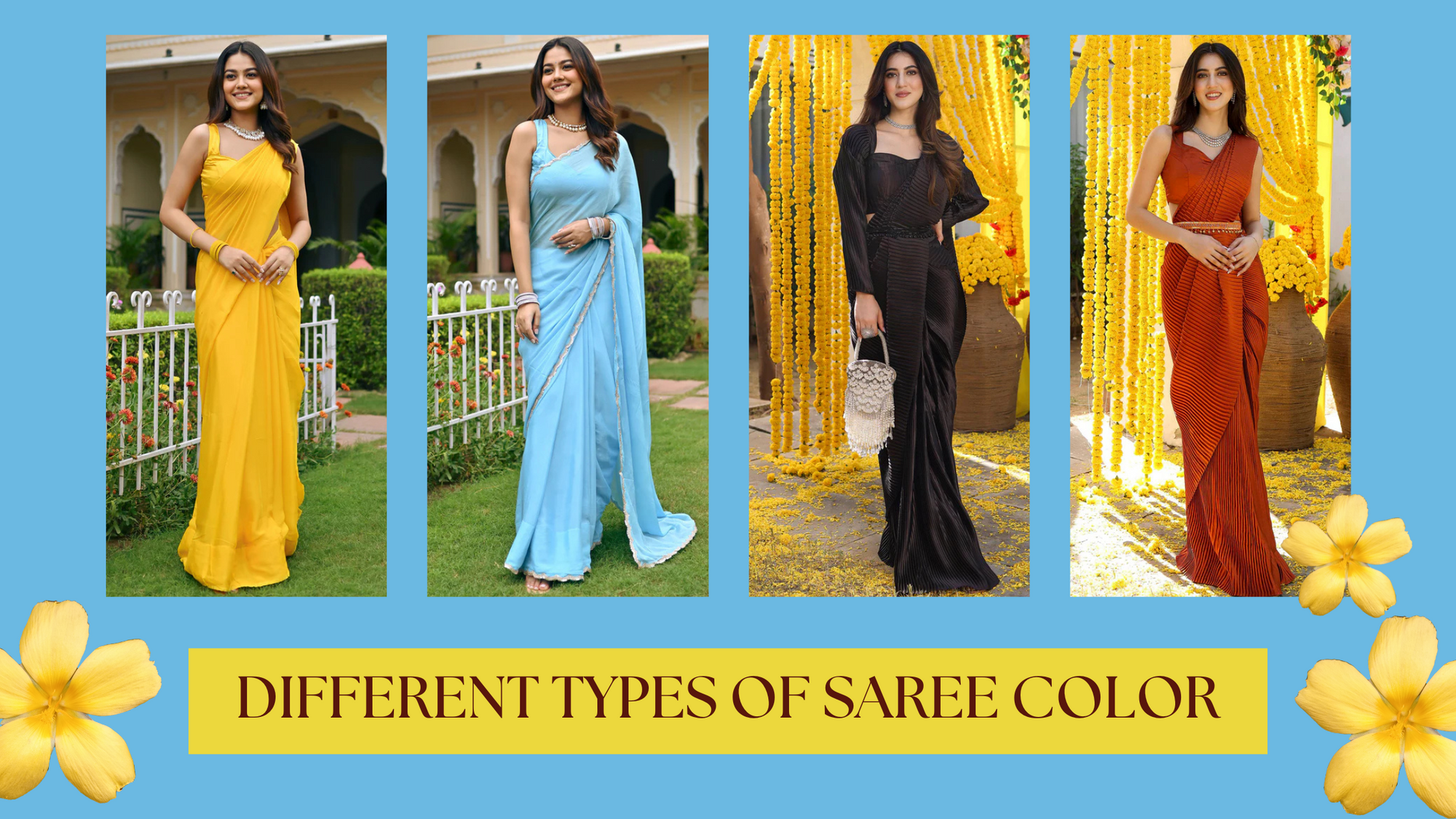 different types of saree color