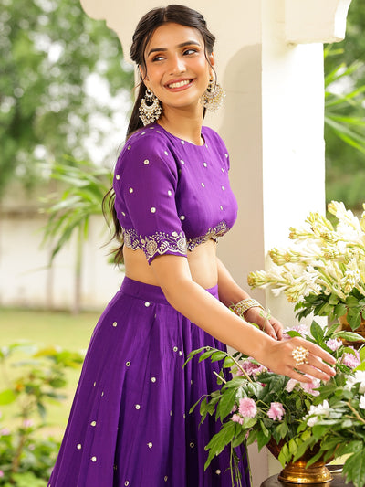 Purple Western Lehenga Set