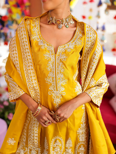 Yellow Gotta Kurta Set