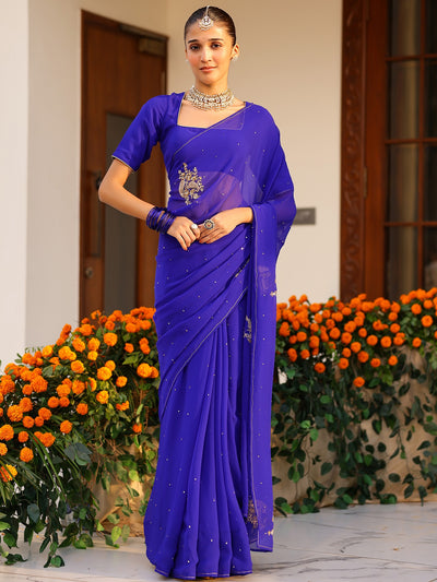 Deepa Blue Handwork Saree