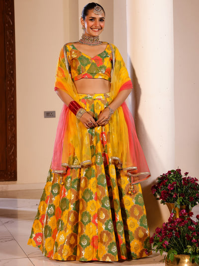 Rangkat Multi Brocade Lehenga