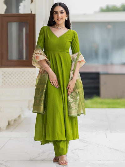 Ethnic Olive Suit Set