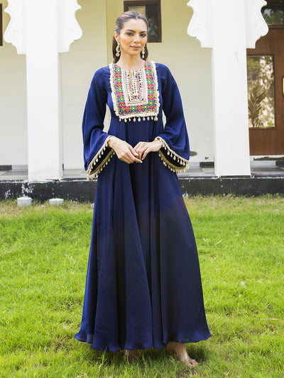 RESHAM LEHER Blue Boho Kaftan