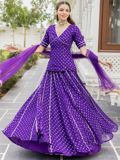 Gulzar Purple Lehenga