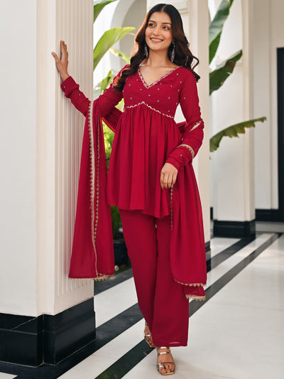 Phoolkari Maroon sharara