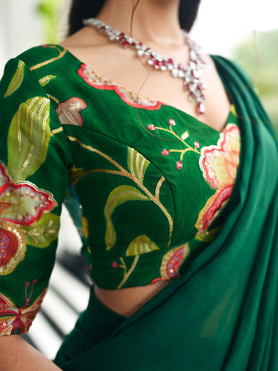 Drama Green Saree
