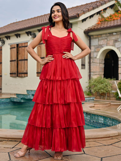 Amica Red Tier Dress