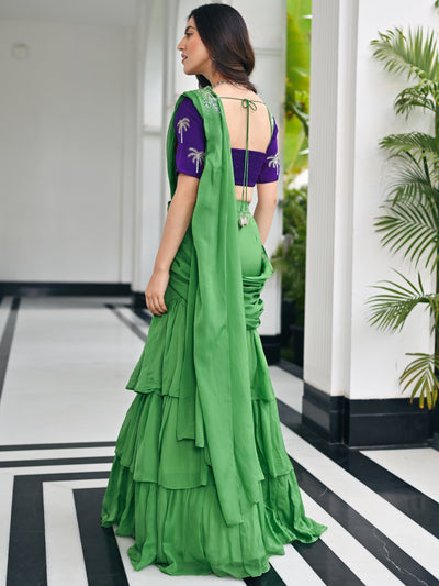 Tales Of Organza Sage Green Saree