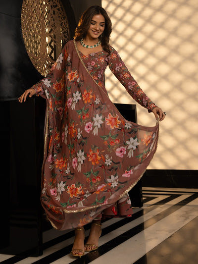 Tropical Radiance Beige Anarkali set