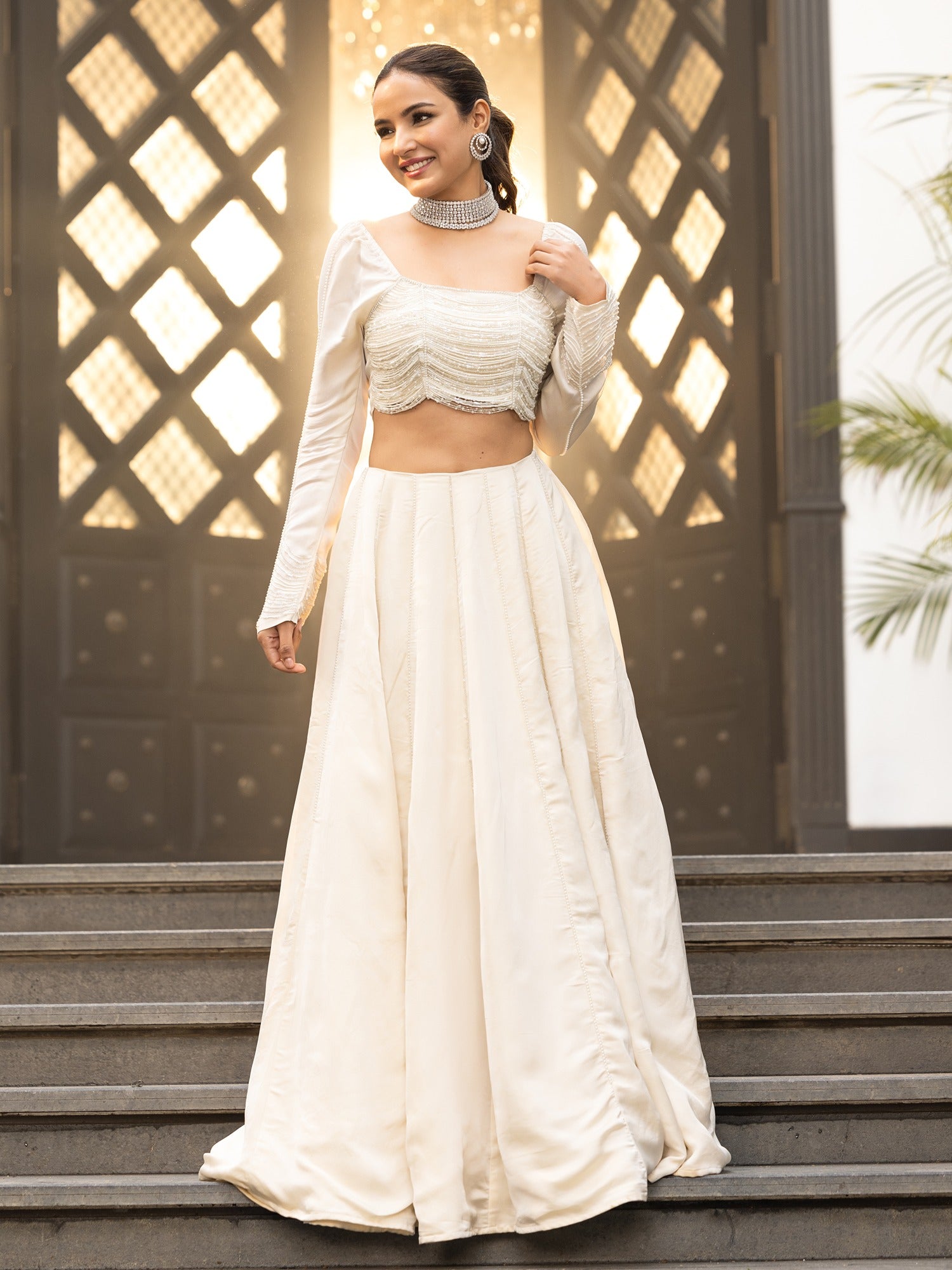 Ivory Lehenga Set