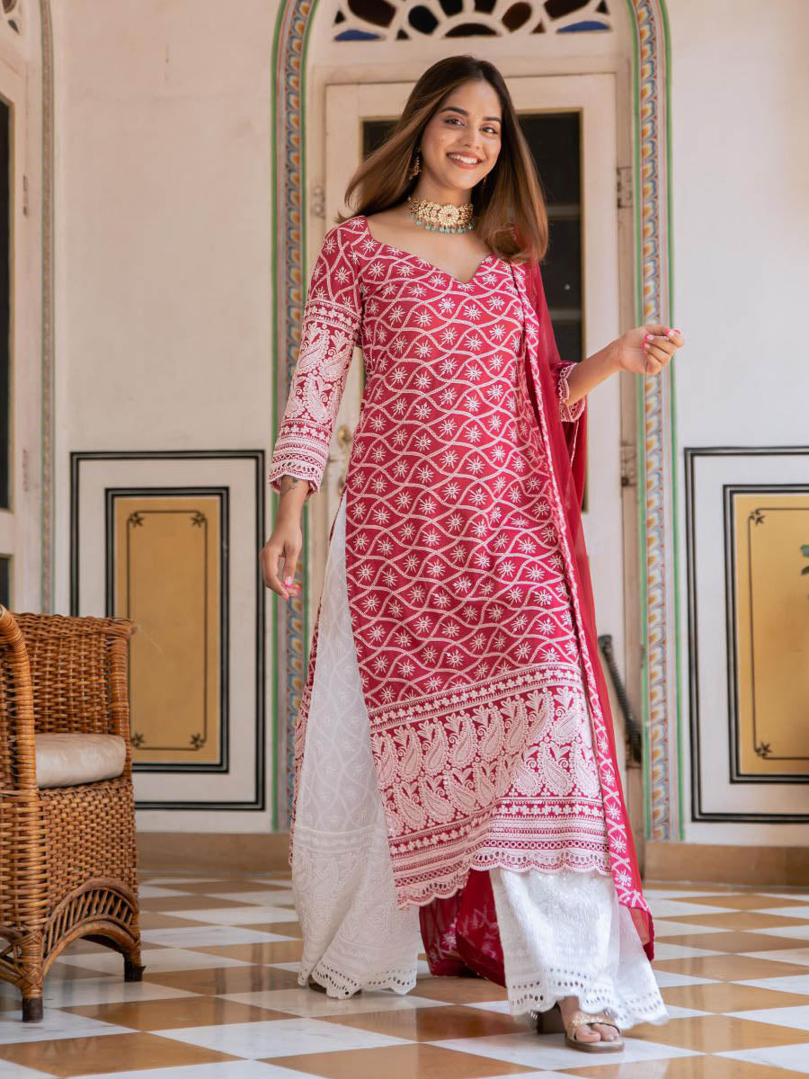 Cotton Suit With Dupatta - Main Image