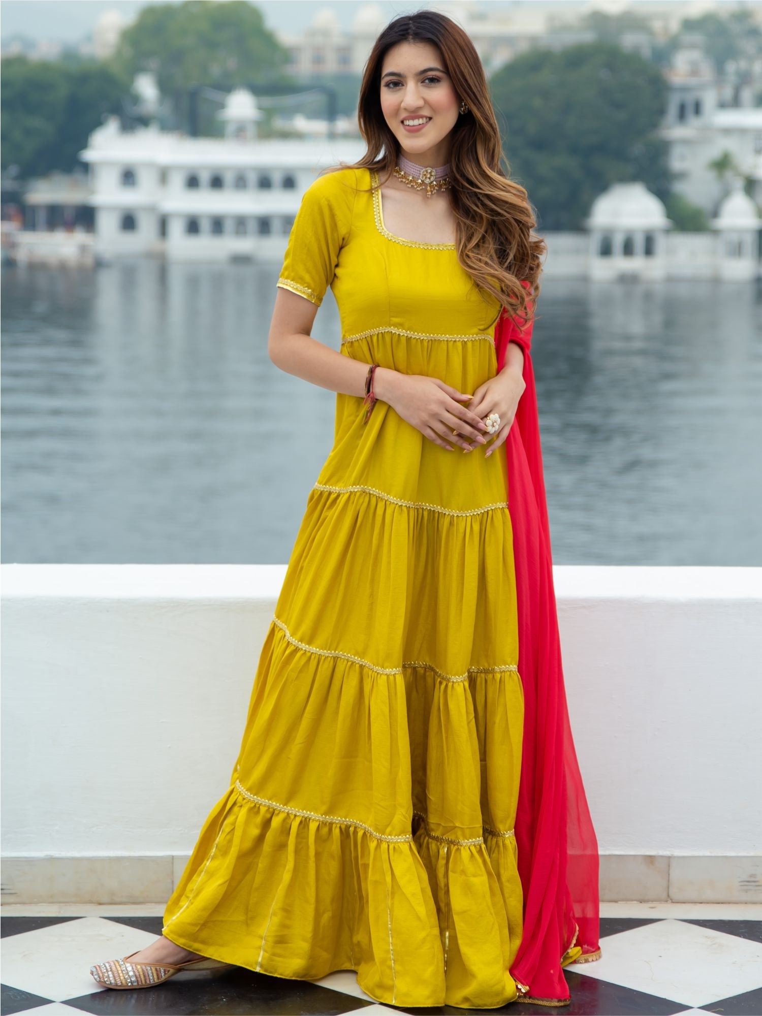 Yellow Silk Long Dress Yellow Silk Long Dress
