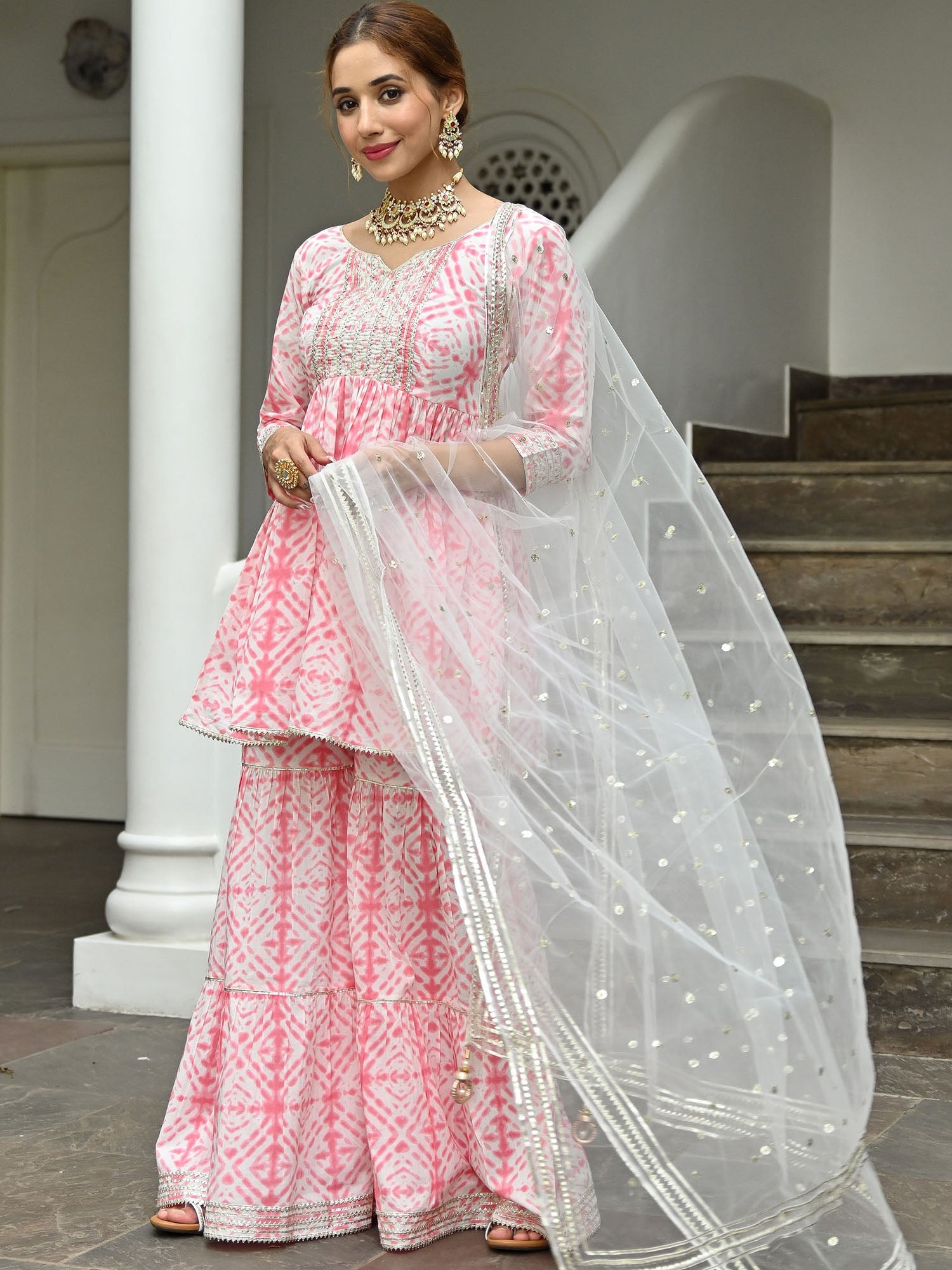 Gulbahar Sharara Set Pink main image 0