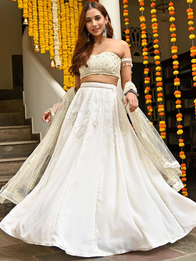 White Gota Lehenga Set