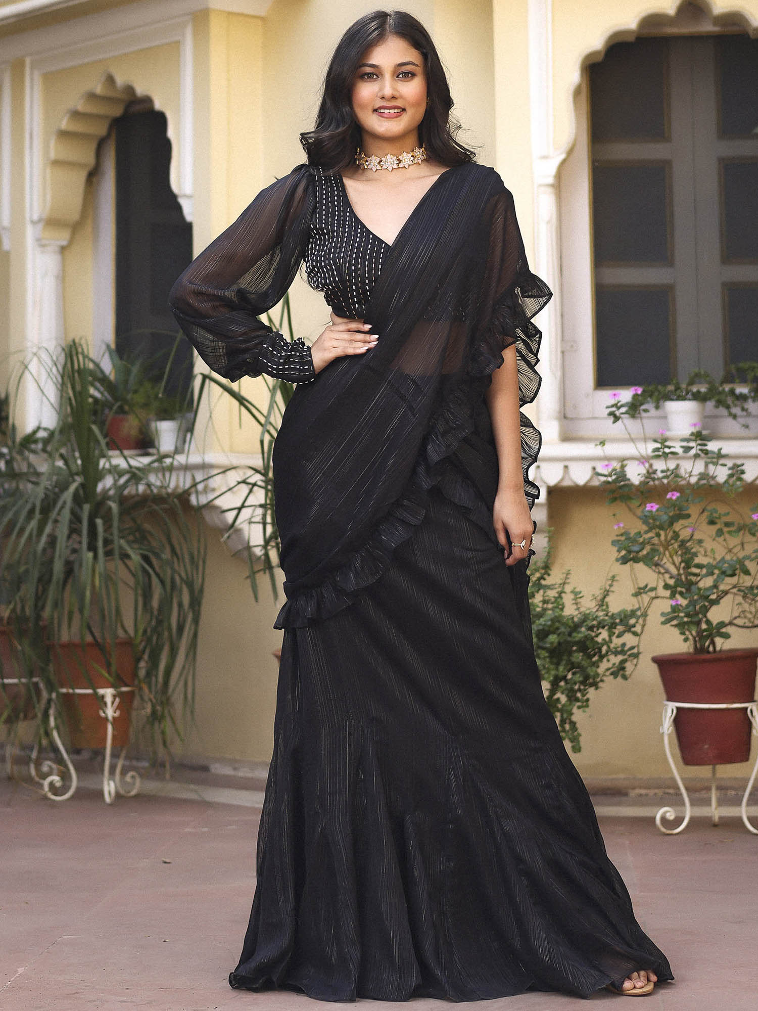 Black Cocktail Saree Black Cocktail Saree