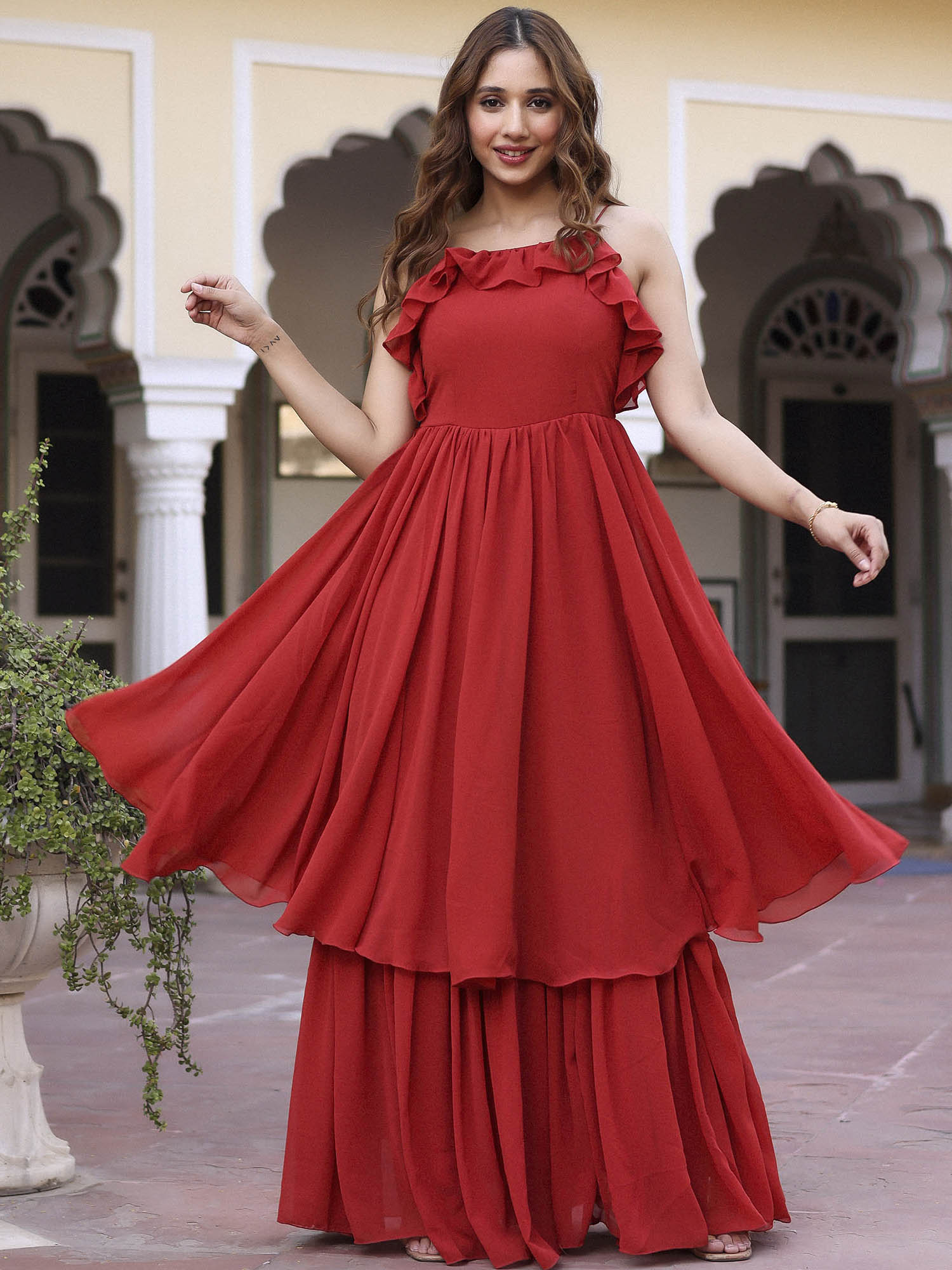 Rust Flared Dress S Rust Flared Dress S