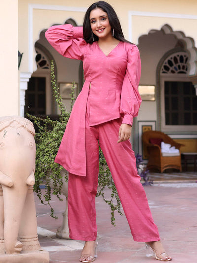 Pink Asymetrical Co ord Set