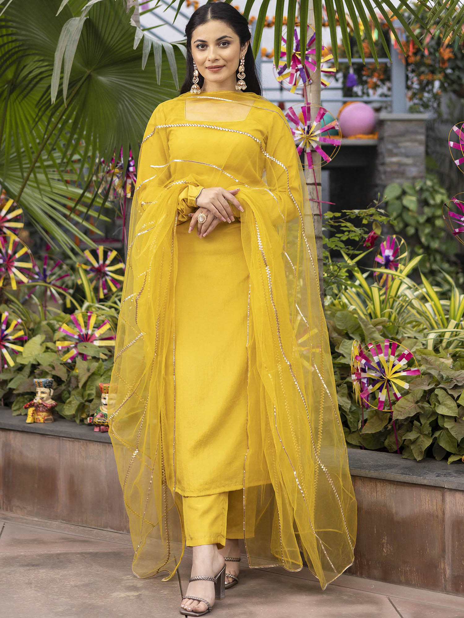 Mustard Silk Yellow Kurta Set1