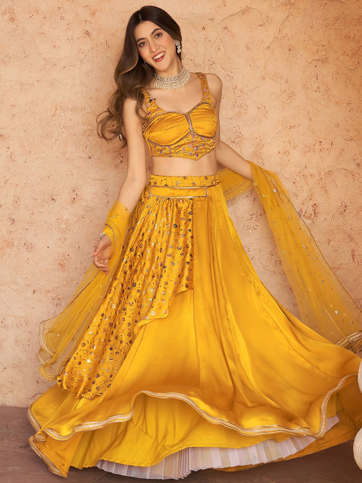 MUSTARD YELLOW LEHENGA SET