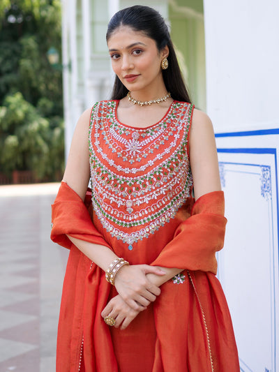 Heritage Red Sharara Set