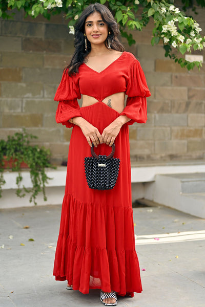 Kristina Red long Dress