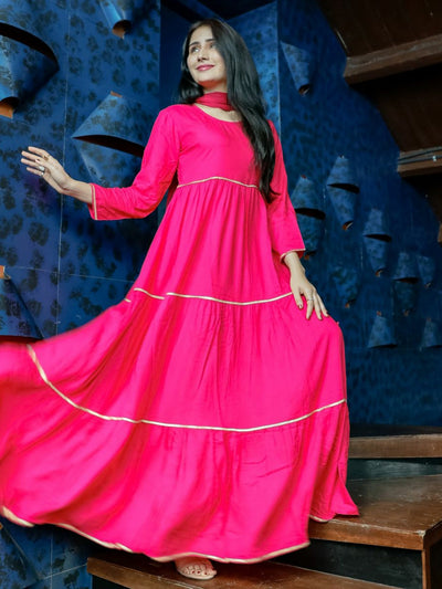 Pink Laced Kurta