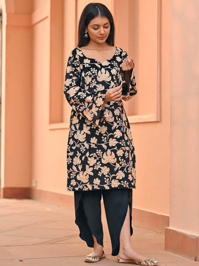Black Velvet Kurta Patiala Set