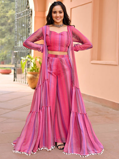 Pink Stripe Three Piece Set