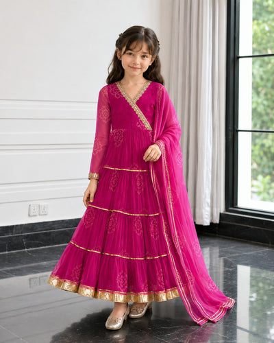 Pink Bhandhej Anarkali