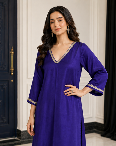 PURPLE KURTA SET