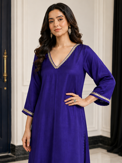 PURPLE KURTA SET