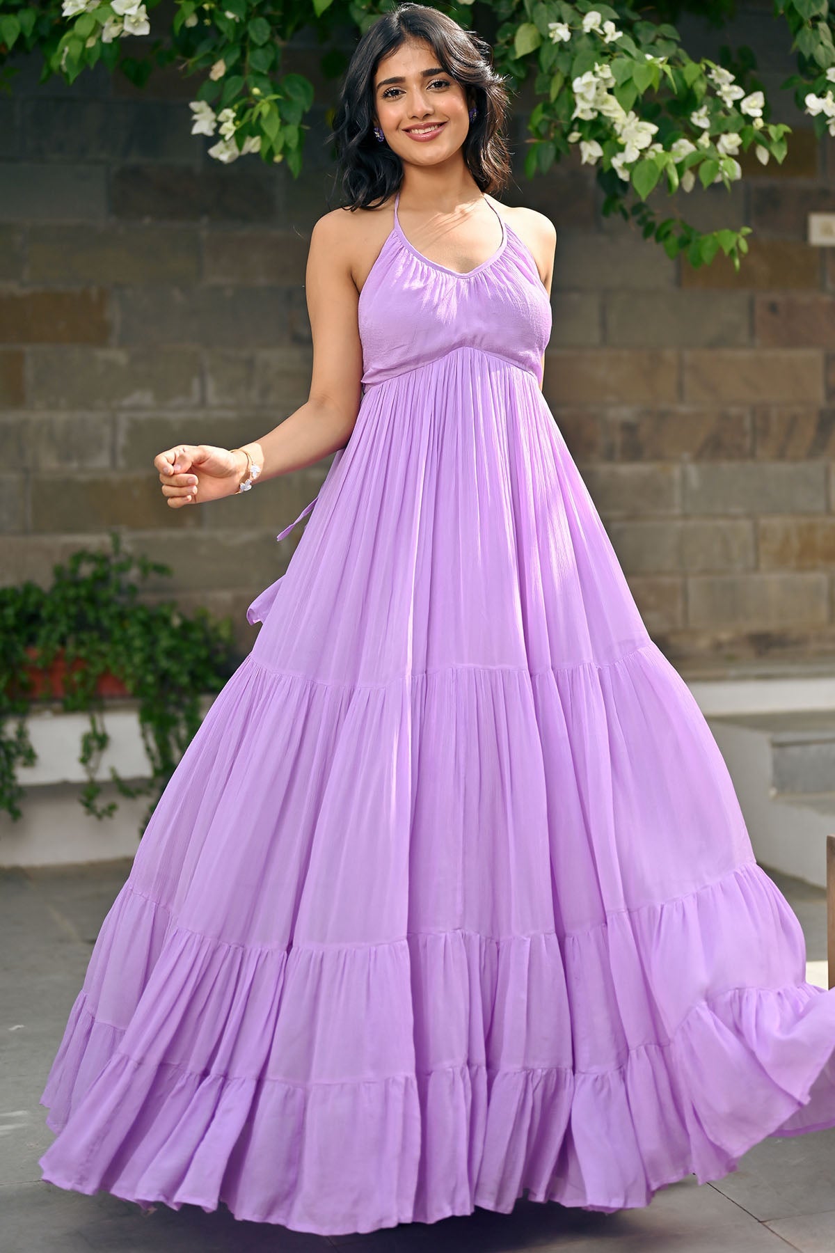 strapless open back dress Chiffon Dress
