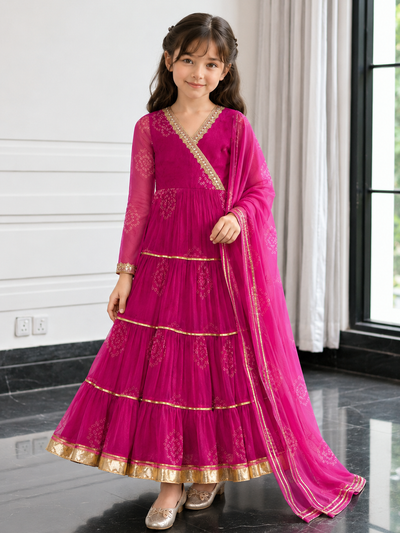 Pink Bhandhej Anarkali