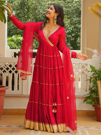 Red Anarkali Suit