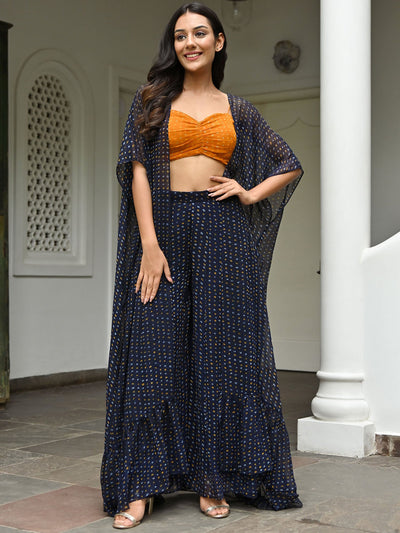 Blue Bandhani Coord set