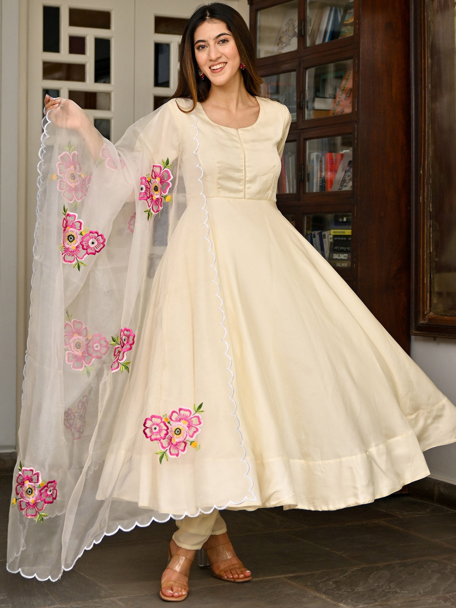 The NB Luxury Black Silk Anarkali with Pajami (size 4-16) main image 0