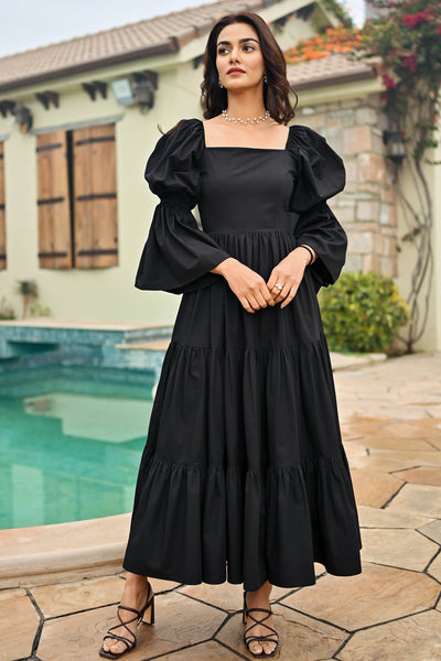 Galina Black Tired Dress