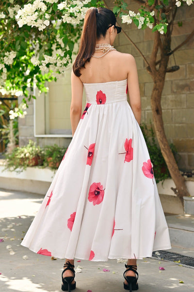 White Floral Tube Dress