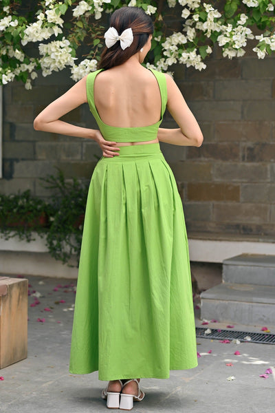 Green Queen Pleated Set