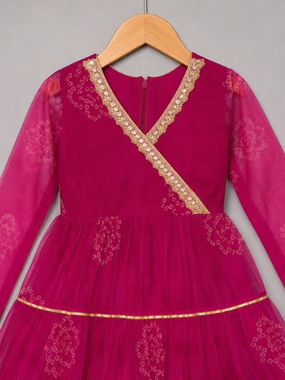 Pink Bhandhej Anarkali