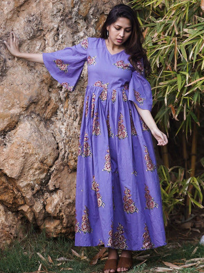 Purple Handblock Dress