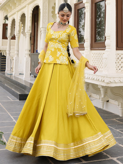 Yellow Queen Silk Gota Lehenga Set