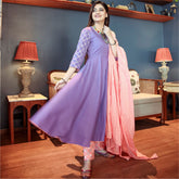 Shop Purple Pant Style Anarkali kurta Sets