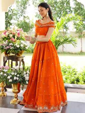 Orange Western Lehenga Set