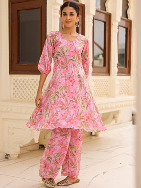 Pink Printed Kurta Set