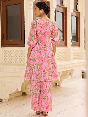 Pink Printed Kurta Set