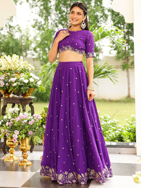Purple Western Lehenga Set