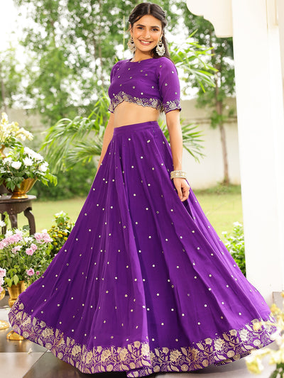Purple Western Lehenga Set