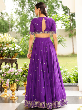 Purple Western Lehenga Set