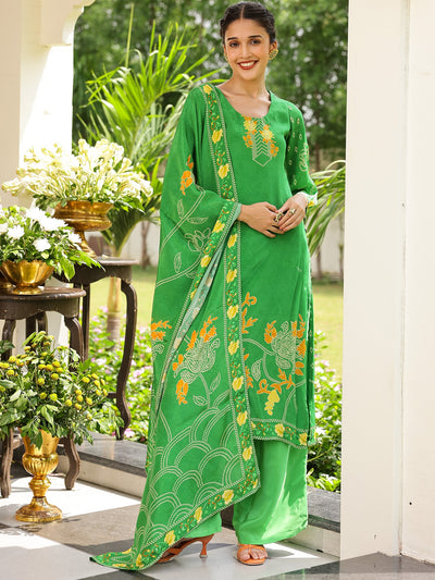 Green Printed Kurta Set